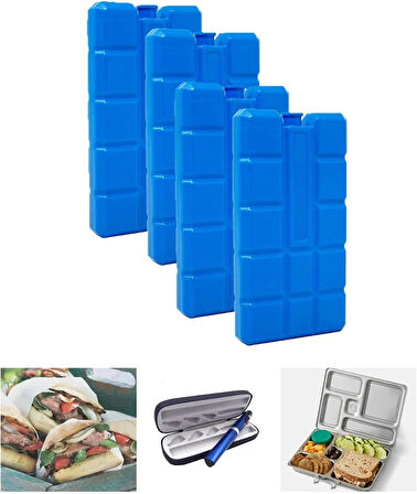 Microcase 400ml İçi Su Dolu Buz Kasedi 48 Saat Korumalı Buz Aküsü 4 Adet AL4655 LACİVERT