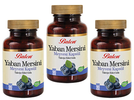 3 Adet Balen Yaban Mersini Ekstraktı (Bilbery) 400 Mg 90 Kapsül