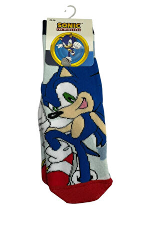 3'Lü SONIC Figürlü Tabanı Kaydırmaz Çocuk Havlu Çorap