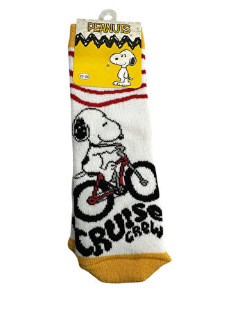 3'Lü PEANUTS Figürlü Tabanı Kaydırmaz Çocuk Havlu Çorap