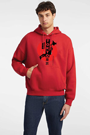 Baskılı Kapşonlu 3 İplik Sweatshirt FM1.113KÖ