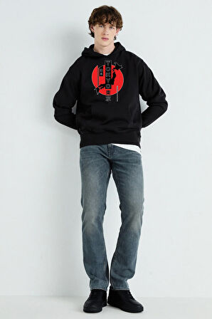 Baskılı Kapşonlu 3 İplik Sweatshirt FM1.113SÖ