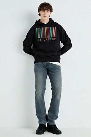 Baskılı Kapşonlu 3 İplik Sweatshirt FM1.115SÖ