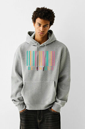 Baskılı Kapşonlu 3 İplik Sweatshirt FM1.115GÖ