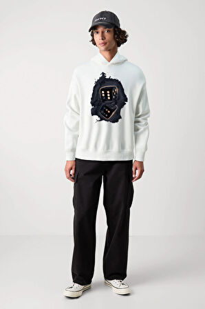 Baskılı Kapşonlu Sweatshirt FM1.119BÖ