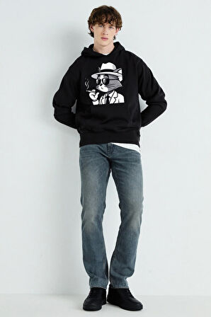 Baskılı Kapşonlu Sweatshirt FM1.124SÖ