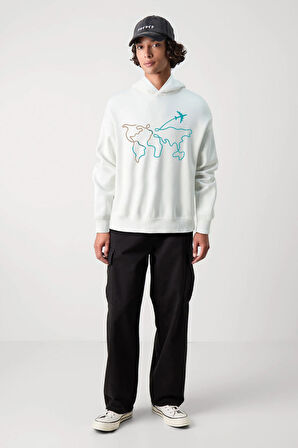 Baskılı Kapşonlu Sweatshirt FM1.126BÖ