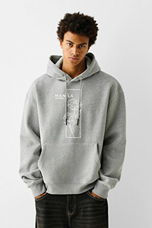 Baskılı Kapşonlu Sweatshirt FM1.132GÖ
