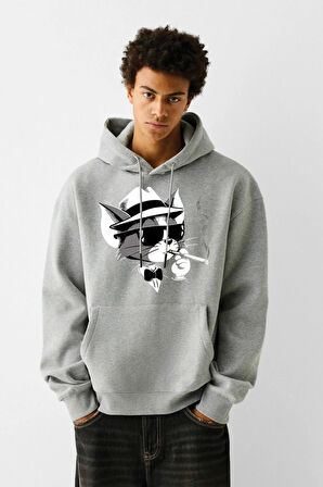 Baskılı Kapşonlu Sweatshirt FM1.148GÖ