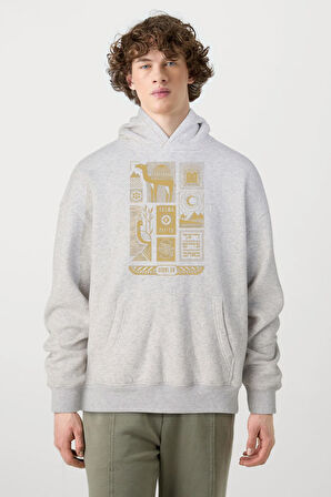 Baskılı Kapşonlu Sweatshirt FM1.192GÖ