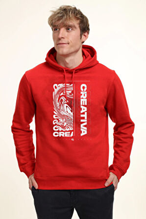 Baskılı Kapşonlu Sweatshirt FM1.193KÖ