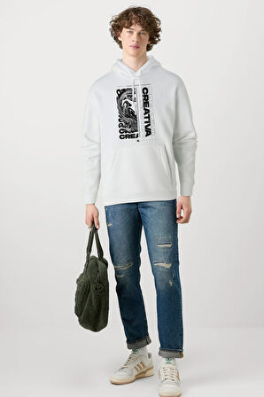 Baskılı Kapşonlu Sweatshirt FM1.193GÖ