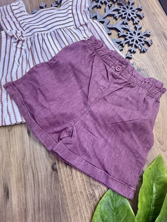 HelloBaby Çizgili Fırfırlı Mürdüm