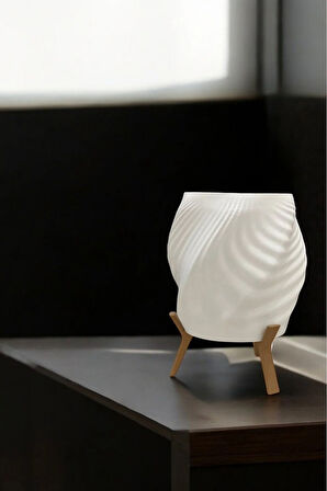 Vintage Gece Masa Lambası , Bohem Ev Dekorasyon , Dekoratif Abajur - Trendi Beyaz