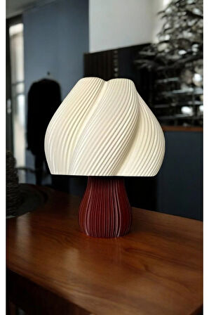 Vintage Ice Gece Masa Lambası , Bohem Ev Dekorasyon , Dekoratif Abajur - Kahve Krem