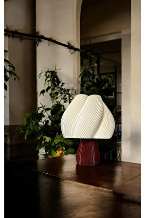 Vintage Ice Gece Masa Lambası , Bohem Ev Dekorasyon , Dekoratif Abajur - Kahve Krem