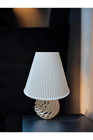 Twister Model Özel Tasarım Masa Lambası ve Abajur - Beyaz
