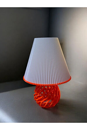 Twister Model Özel Tasarım Masa Lambası ve Abajur - Kırmızı