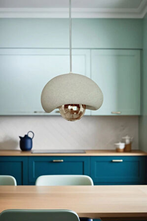 İskandinav Tarz , Beton Görünümlü Çevre Dostu Avize Sarkıt ( Rustik Ampul Hediyeli )