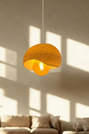 İskandinav Tarz , Beton Görünümlü Çevre Dostu Avize Sarkıt ( Rustik Ampul Hediyeli )