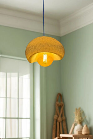 İskandinav Tarz , Beton Görünümlü Çevre Dostu Avize Sarkıt ( Rustik Ampul Hediyeli )