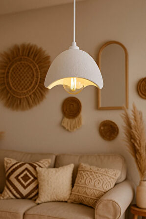 Şapka Form Beton Görünümlü Salon , Mutfak , Çocuk Odası İçin Sarkıt Avize