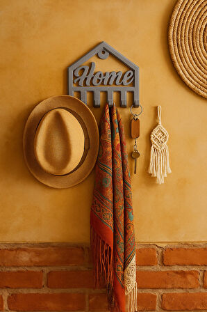 Dekoratif Açılır Kapanır Anahtar Askı Home Detay 23 x 19 Cm