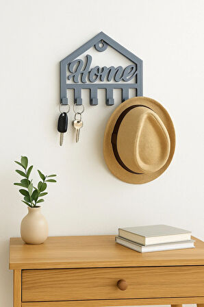 Dekoratif Açılır Kapanır Anahtar Askı Home Detay 23 x 19 Cm