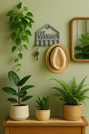 Dekoratif Açılır Kapanır Anahtar Askı Home Detay 23 x 19 Cm