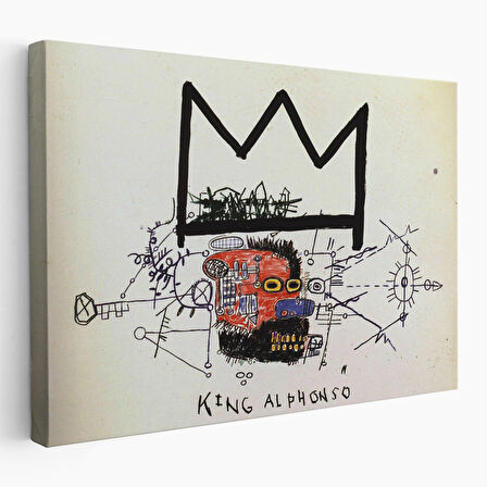 Jean Michel Basquiat'in  Kral Alphonso İsimli Eseri Kanvas Tablo-5015