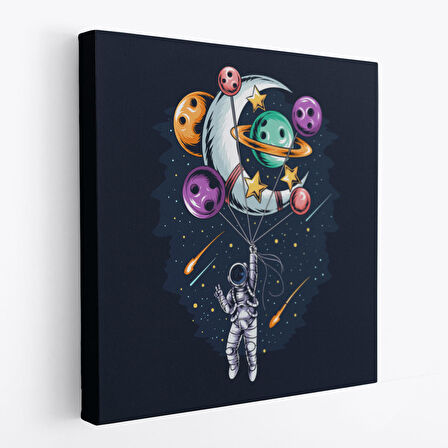 Ay ve Gezegenler İle Uçan Astronot Tablo-5097