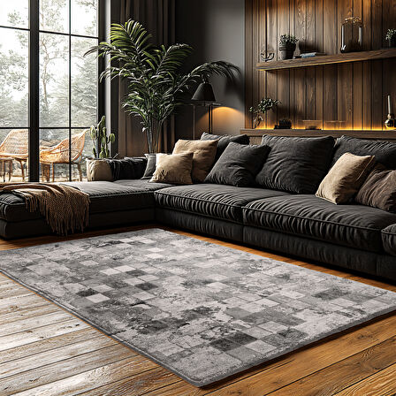 Kaymaz Taban Trend Vintage Yıkanabilir Dijital Baskı Halı
