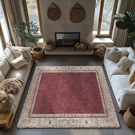 Kaymaz Taban Trend Vintage Yıkanabilir Dijital Baskı Halı