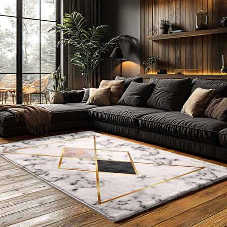 Kaymaz Taban Trend Vintage Yıkanabilir Dijital Baskı Halı