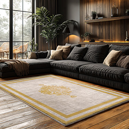 Kaymaz Taban Trend Vintage Yıkanabilir Dijital Baskı Halı