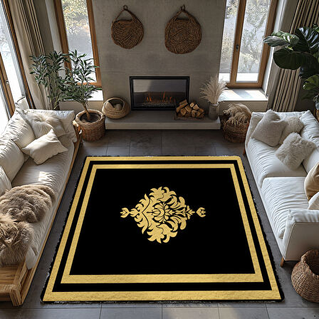Kaymaz Taban Trend Vintage Yıkanabilir Dijital Baskı Halı