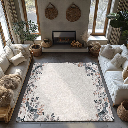 Kaymaz Taban Trend Vintage Yıkanabilir Dijital Baskı Halı