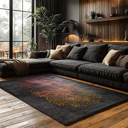 Kaymaz Taban Trend Vintage Yıkanabilir Dijital Baskı Halı