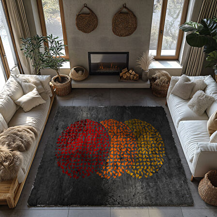 Kaymaz Taban Trend Vintage Yıkanabilir Dijital Baskı Halı