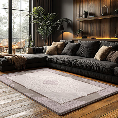 Kaymaz Taban Trend Vintage Yıkanabilir Dijital Baskı Halı