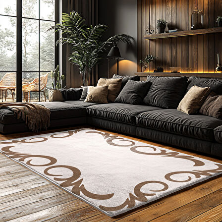 Kaymaz Taban Trend Vintage Yıkanabilir Dijital Baskı Halı