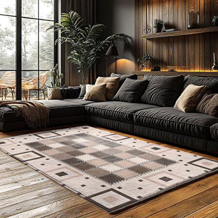 Kaymaz Taban Trend Vintage Yıkanabilir Dijital Baskı Halı