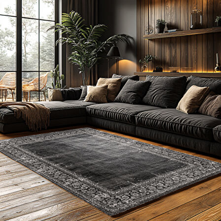 Kaymaz Taban Trend Vintage Yıkanabilir Dijital Baskı Halı