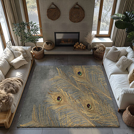 Kaymaz Taban Trend Vintage Yıkanabilir Dijital Baskı Halı