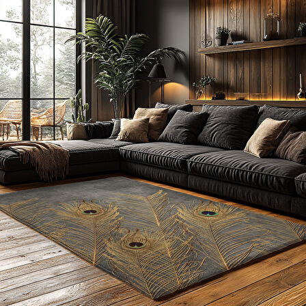 Kaymaz Taban Trend Vintage Yıkanabilir Dijital Baskı Halı