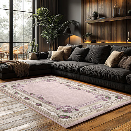 Kaymaz Taban Trend Vintage Yıkanabilir Dijital Baskı Halı