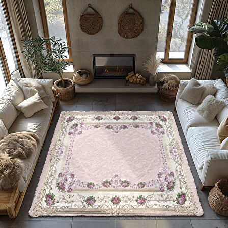 Kaymaz Taban Trend Vintage Yıkanabilir Dijital Baskı Halı