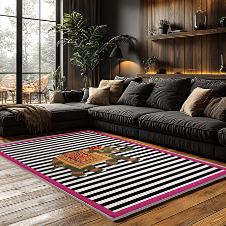 Kaymaz Taban Trend Vintage Yıkanabilir Dijital Baskı Halı