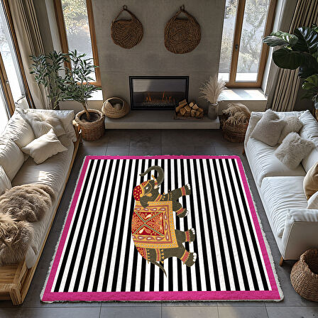 Kaymaz Taban Trend Vintage Yıkanabilir Dijital Baskı Halı