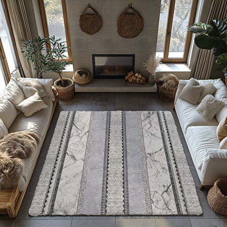 Kaymaz Taban Trend Vintage Yıkanabilir Dijital Baskı Halı